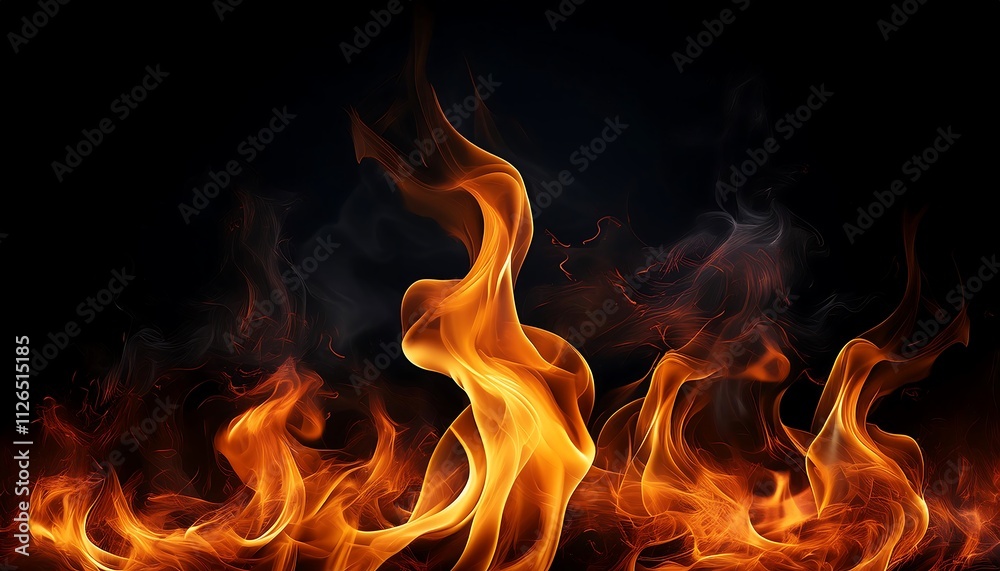 Fiery flames dance and crackle in a cozy fireplace, casting a warm, orange glow Fiery flames dance and crackle in a cozy fireplace, casting a warm, orange glow