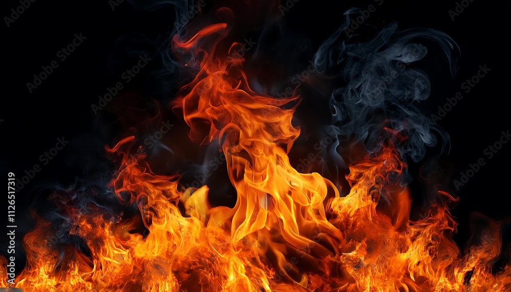 Fiery flames dance and crackle in a cozy fireplace, casting a warm, orange glow Fiery flames dance and crackle in a cozy fireplace, casting a warm, orange glow