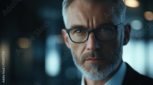 business businessman office mature middle aged meeting man portrait corporate manager black, created using generative ai technology