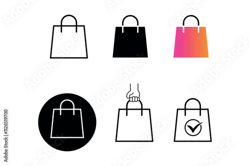 Modern Playful Shopping Bags Icon for Engaging Retail Displays, shopping, bags, icon, market, retail, purchase, service, packaging, ecommerce, consumer, trade, shopping cart, delivery, carry, buy