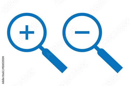Zoom in zoom out icon symbol sign vector illustration design. Search icon. 