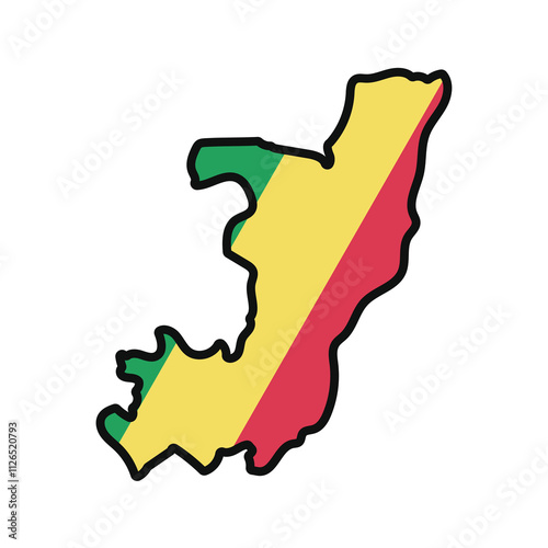 CONGO Map with flag in body