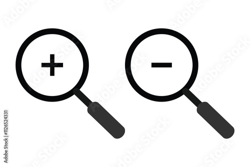 Magnifier glass search icon vector. discovery symbol. find collection set icons with active and inactive versions. Search icon. 