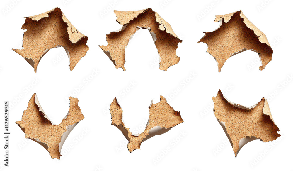 Naklejka premium Abstract Cork Texture Peeling Damaged Brown Grunge Background
