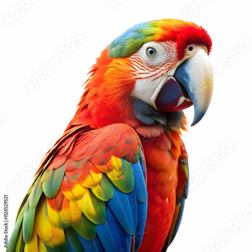 picture of parrot in white background