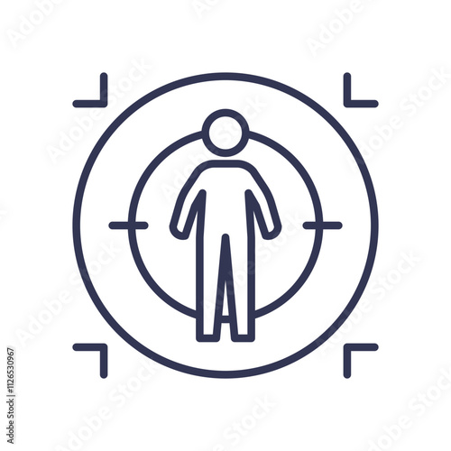 Targeting audience concept with a person in crosshairs.