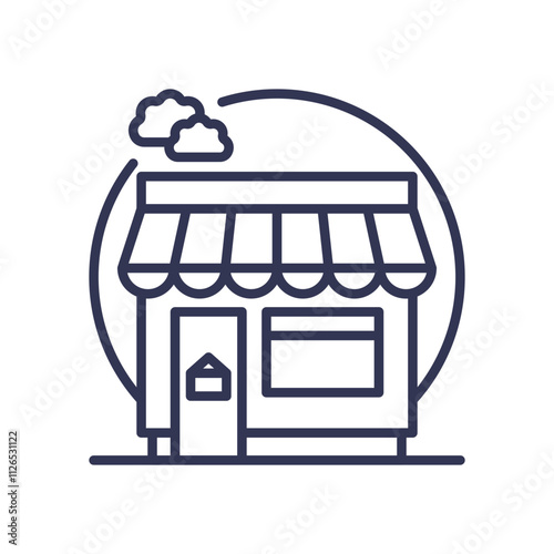 Illustration of a storefront symbolizing local business presence.