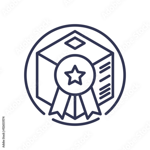 Box with a star ribbon symbolizes quality and innovation in rebranding.