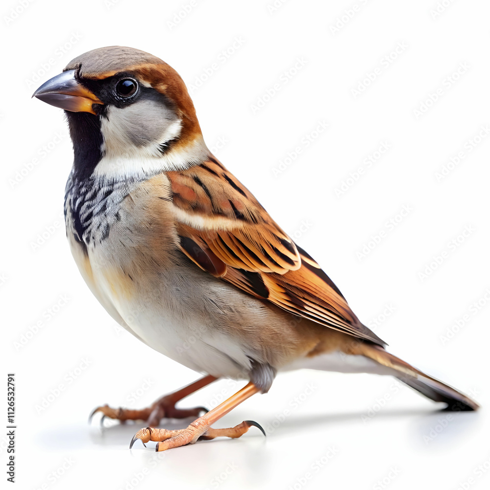 picture of sparrow in white background