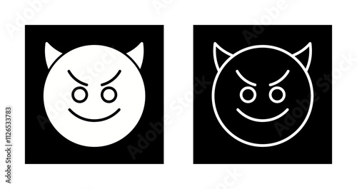 Smiling Face with Horns Icon Design