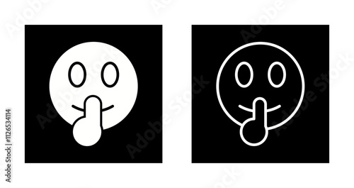 Shushing Face Icon Design