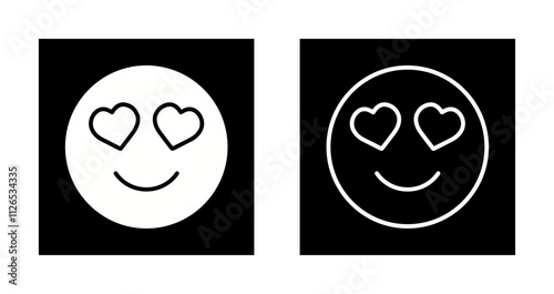 Smiling Face with Hearts Icon Design