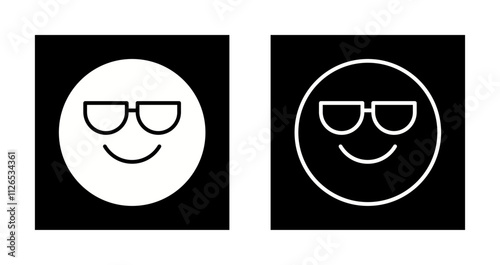 Smiling Face with Sunglasses Icon Design