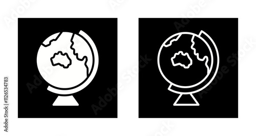 Earth Globe Asia-Australia Icon Design