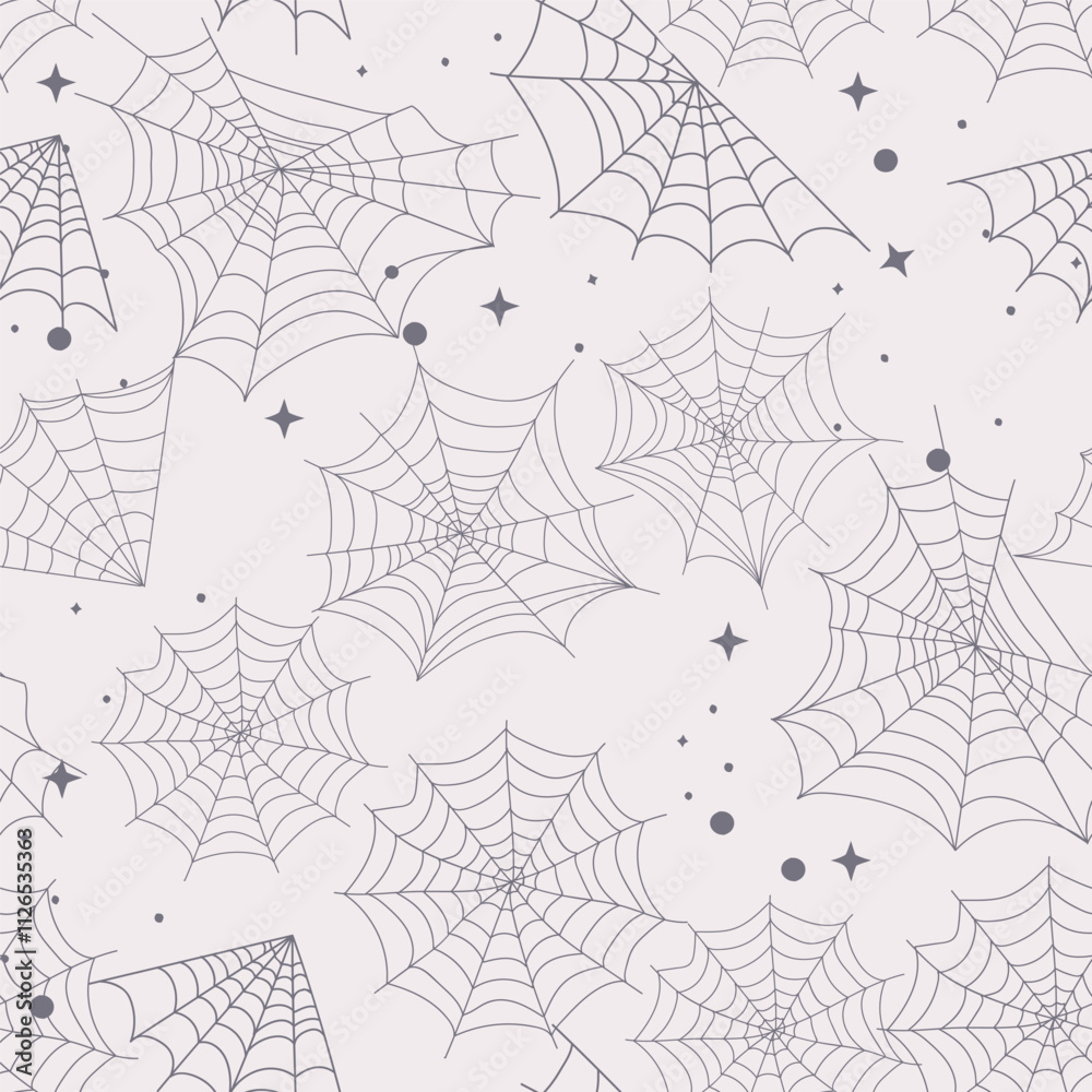 Obraz premium Seamless vector pattern spider web line vector graphic