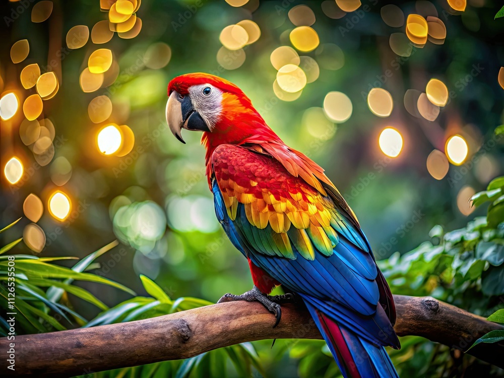 Vibrant Macaw Low Light Photography: AI Generated Colorful Bird Images Vibrant Macaw Low Light Photography: AI Generated Colorful Bird Images