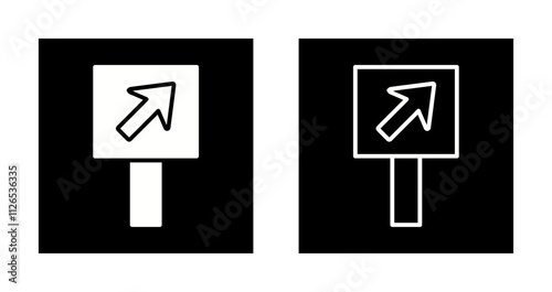 Diagonal Up Right Arrow Icon Design