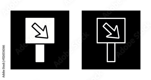 Diagonal Down Right Arrow Icon Design