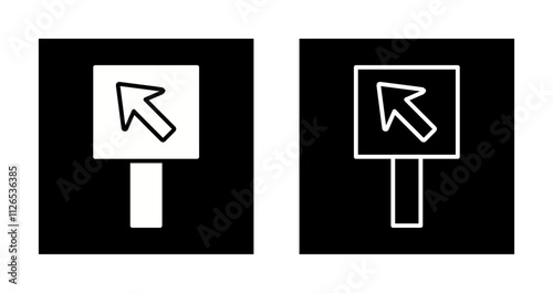 Diagonal Up Left Arrow Icon Design