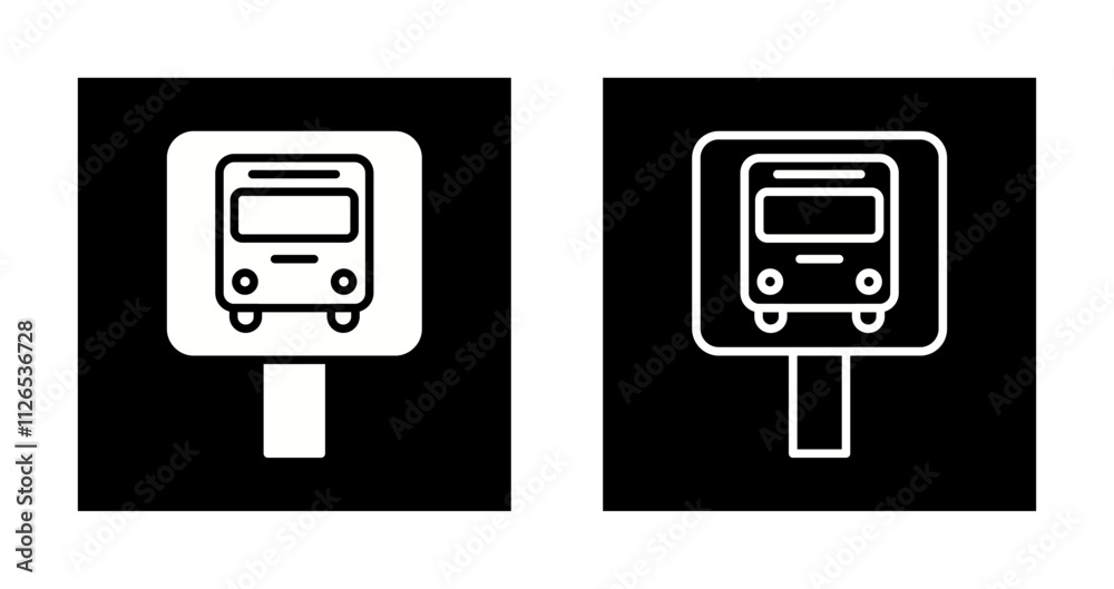 Obraz premium Bus Stop Icon Design