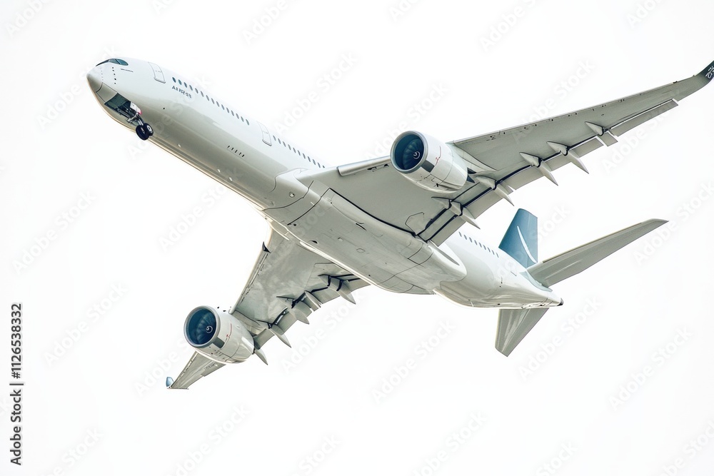 Obraz premium airplane flying in the sky against a clear background