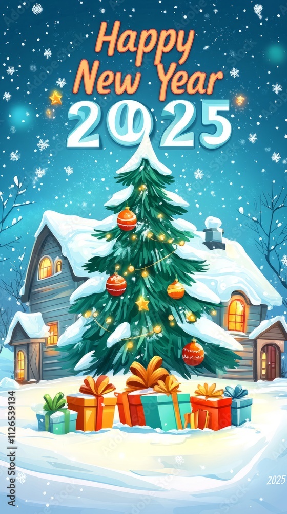 Obraz premium 2025 Christmas gift background image