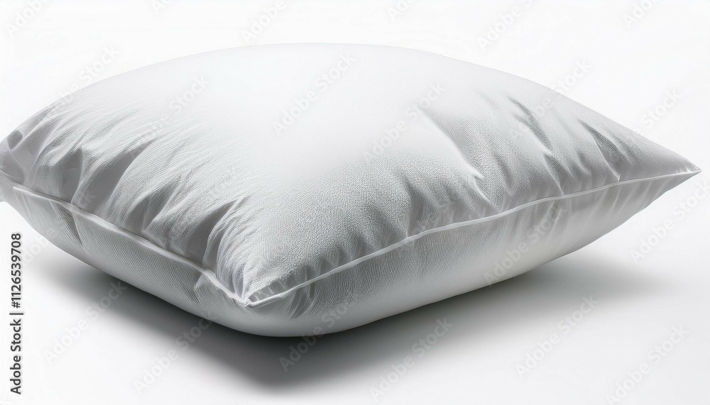 cozy down filled white pillow isolated on white background cozy down filled white pillow isolated on white background
