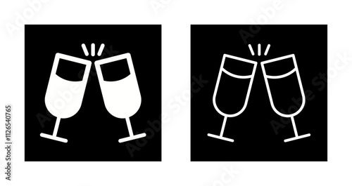 Wine Cheers Icon Design