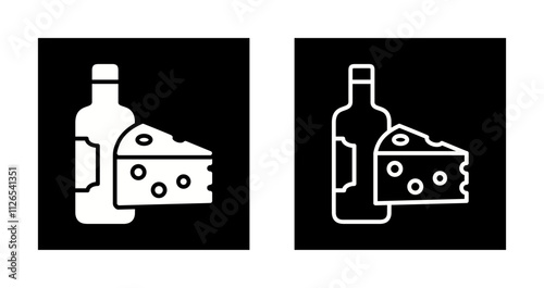 Wine and Cheese Icon Design