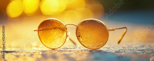 hampagne Glasses Sunny Background Closeup photo