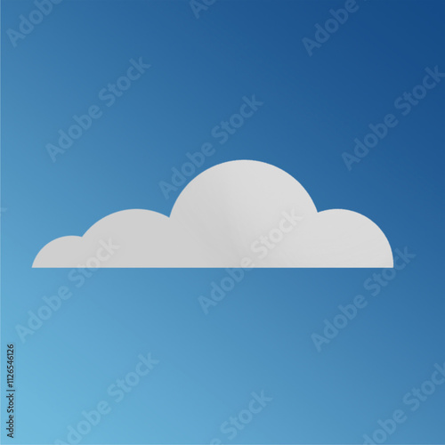 Big grey cloud minimalistic art style