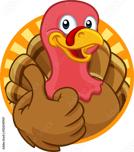 Turkey Thanksgiving or Christmas Cartoon Character