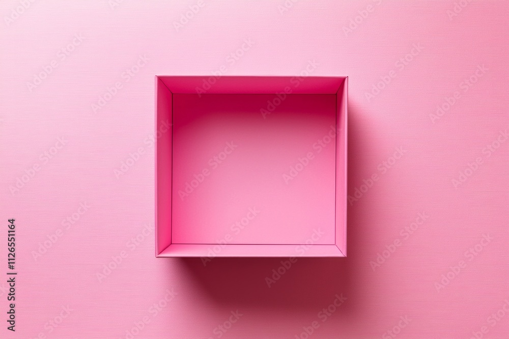 A square pink empty box is located in the center of an entirely plain pink background, A square pink empty box is located in the center of an entirely plain pink background,