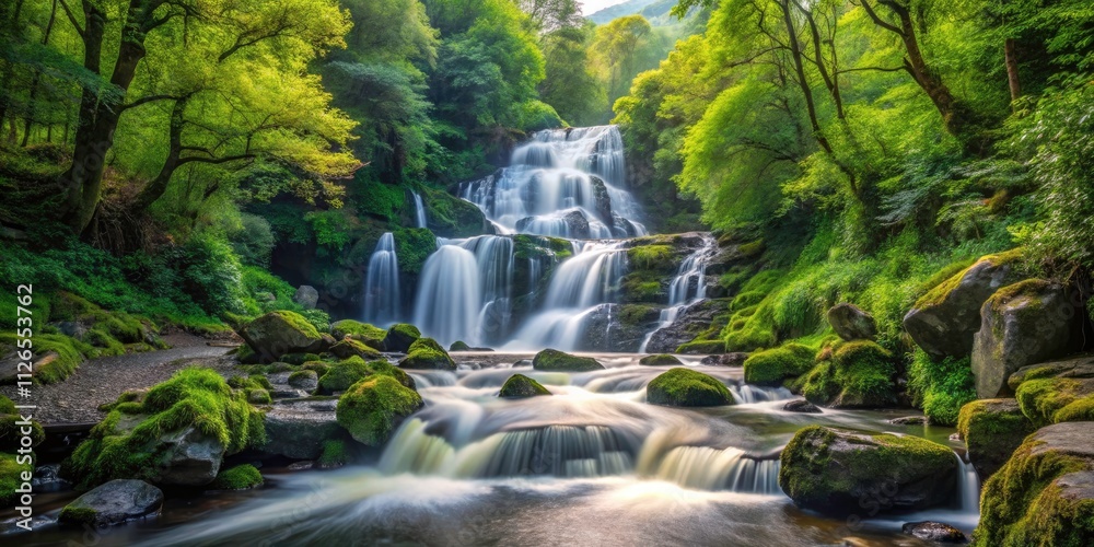 Majestic Torc Waterfall at Muckross Lake in Killarney National Park, Ireland: A Serene Natural Wonder Captured in Documentary Photography