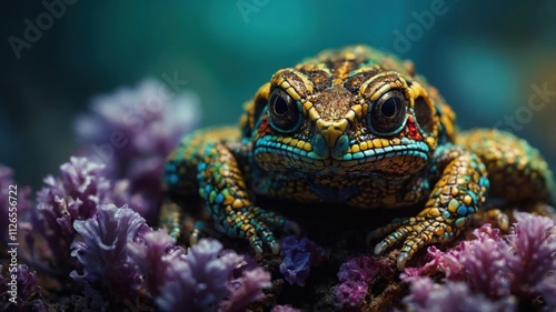 frog on the rock