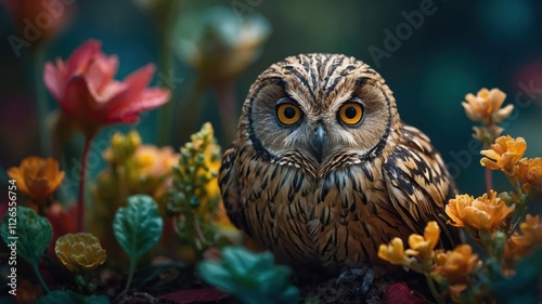 great horned owl on the branch