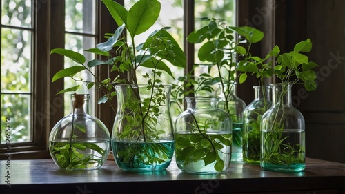 plant in a glass vase