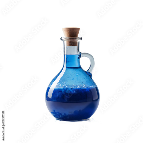 Mystical Blue Potion in Glass Bottle