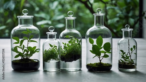 plant in a glass jar