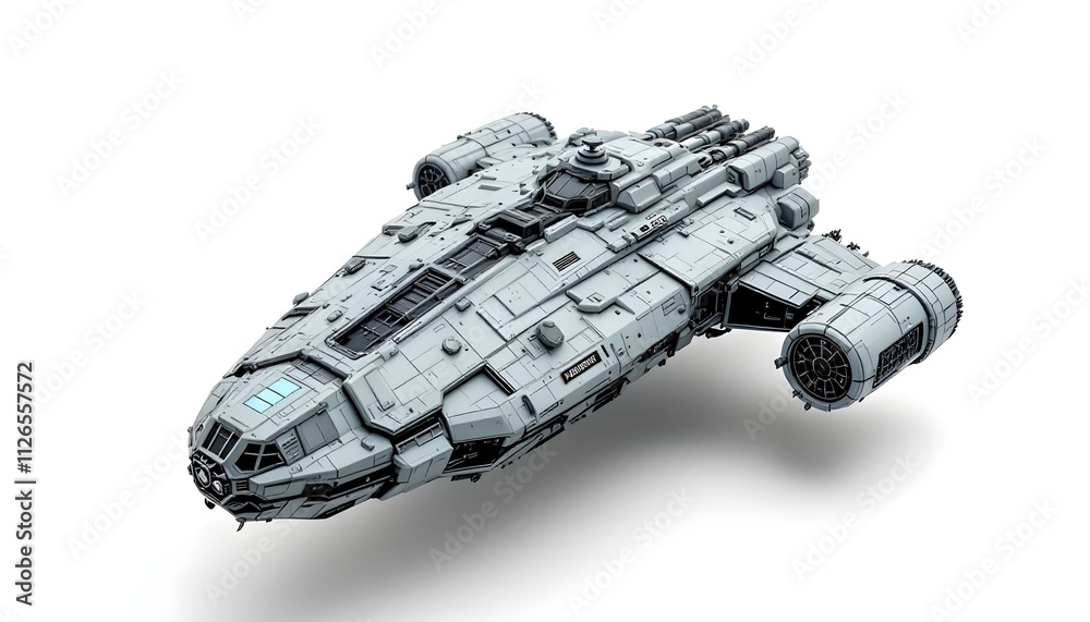 spaceship, model, sci-fi, textures, detailed, isolated, white, background, futuristic, spacecraft, design, realistic, highresolution, merchandise, sci-fiart, space, vehicle, technology, intricate,