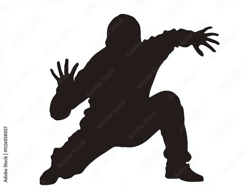 Dynamic Silhouette of a Person in Action, a Powerful and Modern Artistic Design Dynamic Silhouette of a Person in Action, a Powerful and Modern Artistic Design