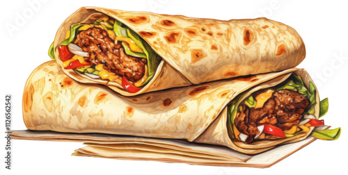 PNG Tortilla burrito fajita bread.
