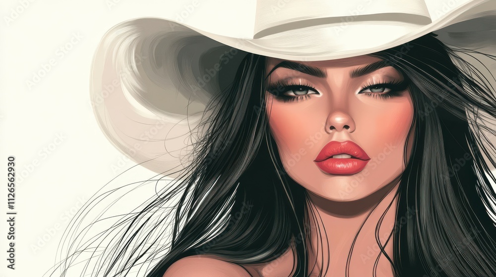 fashion portrait of Beautiful sexy woman in Hat fashion portrait of Beautiful sexy woman in Hat