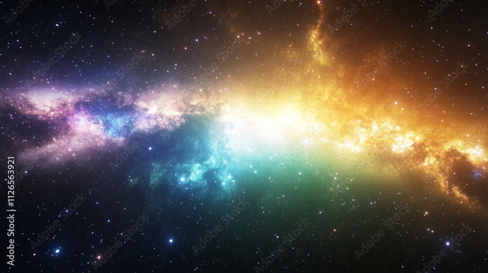 Fototapeta premium Stunning cosmic galaxy with swirling nebula and bright stars