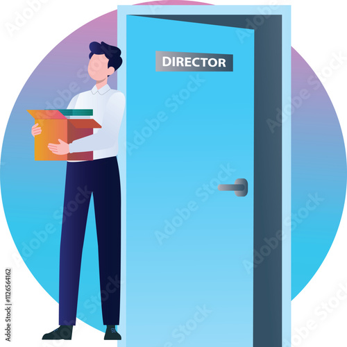 Fired employee Vector Illustration