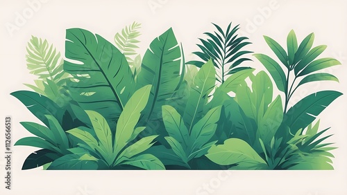 Lush Tropical Greenery Abundant Green Leaves Foliage