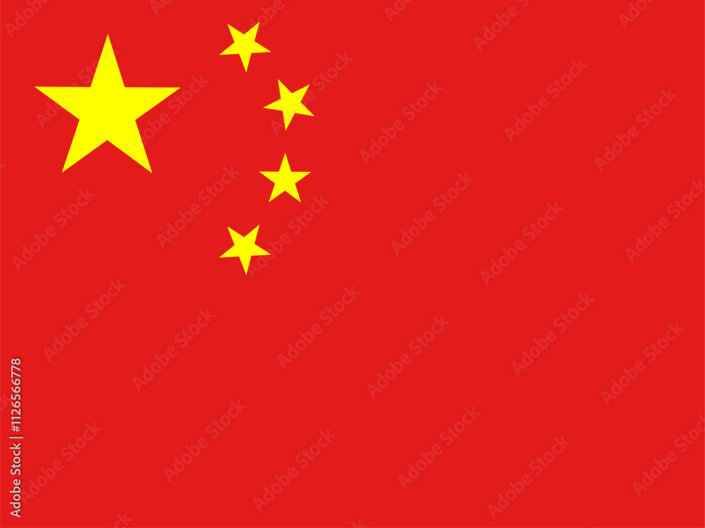 Illustration vector graphic of the Chinese flag Illustration vector graphic of the Chinese flag