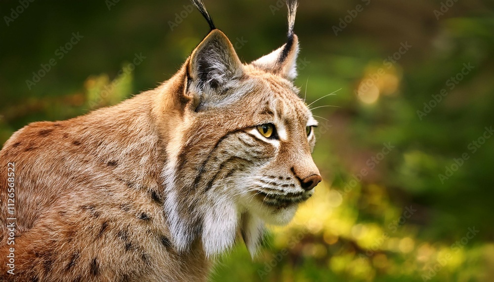 Obraz premium eurasian lynx close up in natural habitat