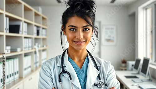 Elegant female doctor at her clinic in hospital