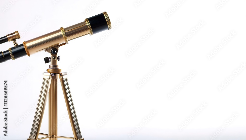 telescope is an optical instrument used to observe distant objects stars and astronomy being most common using lenses, curved mirrors, or a combination of both. Isolated on white background telescope is an optical instrument used to observe distant objects stars and astronomy being most common using lenses, curved mirrors, or a combination of both. Isolated on white background